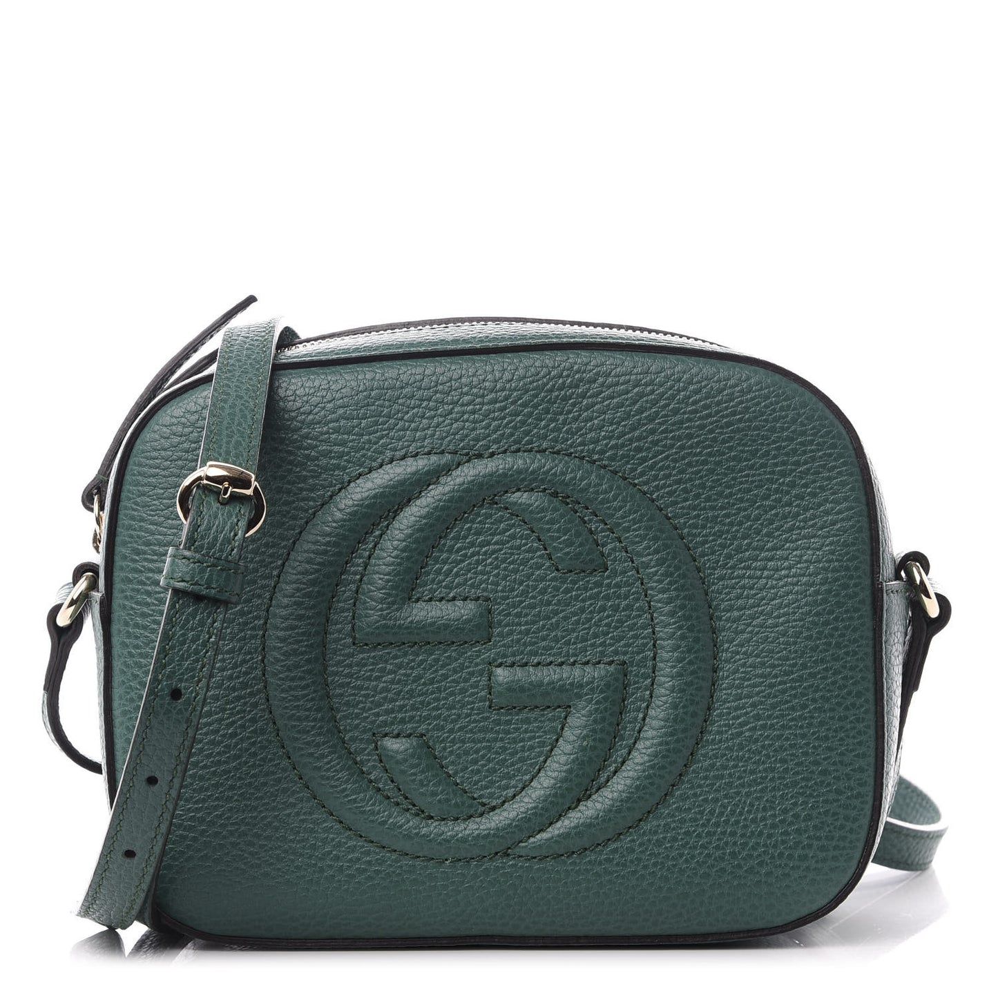 Pebbled Calfskin Small Soho Disco Bag Emerald Green