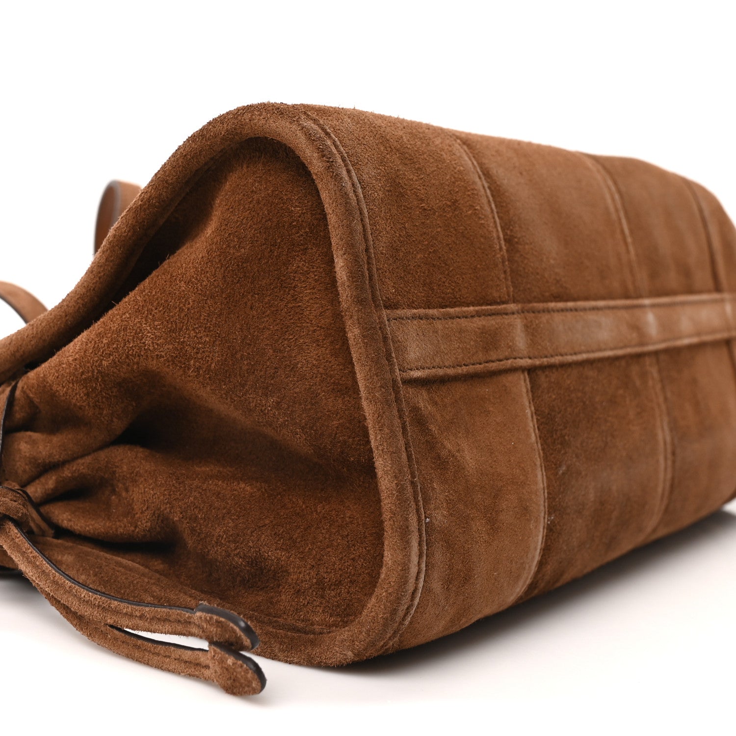 Prada Suede Triangle Medium Bonnie Shoulder Bag Cacao 9 of 10
