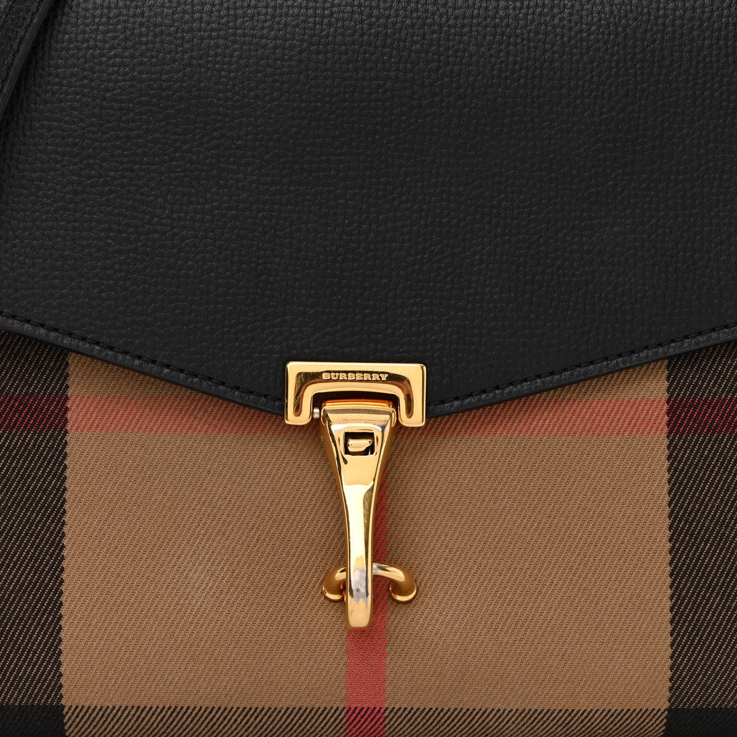 Burberry Derby Calfskin House Check Small Macken Crossbody Bag Black 8 of 13