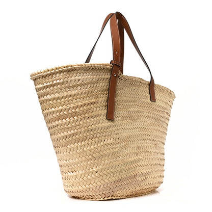 Loewe Raffia Large Basket Tote Bag Natural Tan 3 of 9