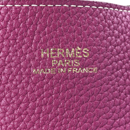 Hermes Taurillon Clemence Double Sens 45 Reversible Tote Marron D'Inde Tosca 11 of 15