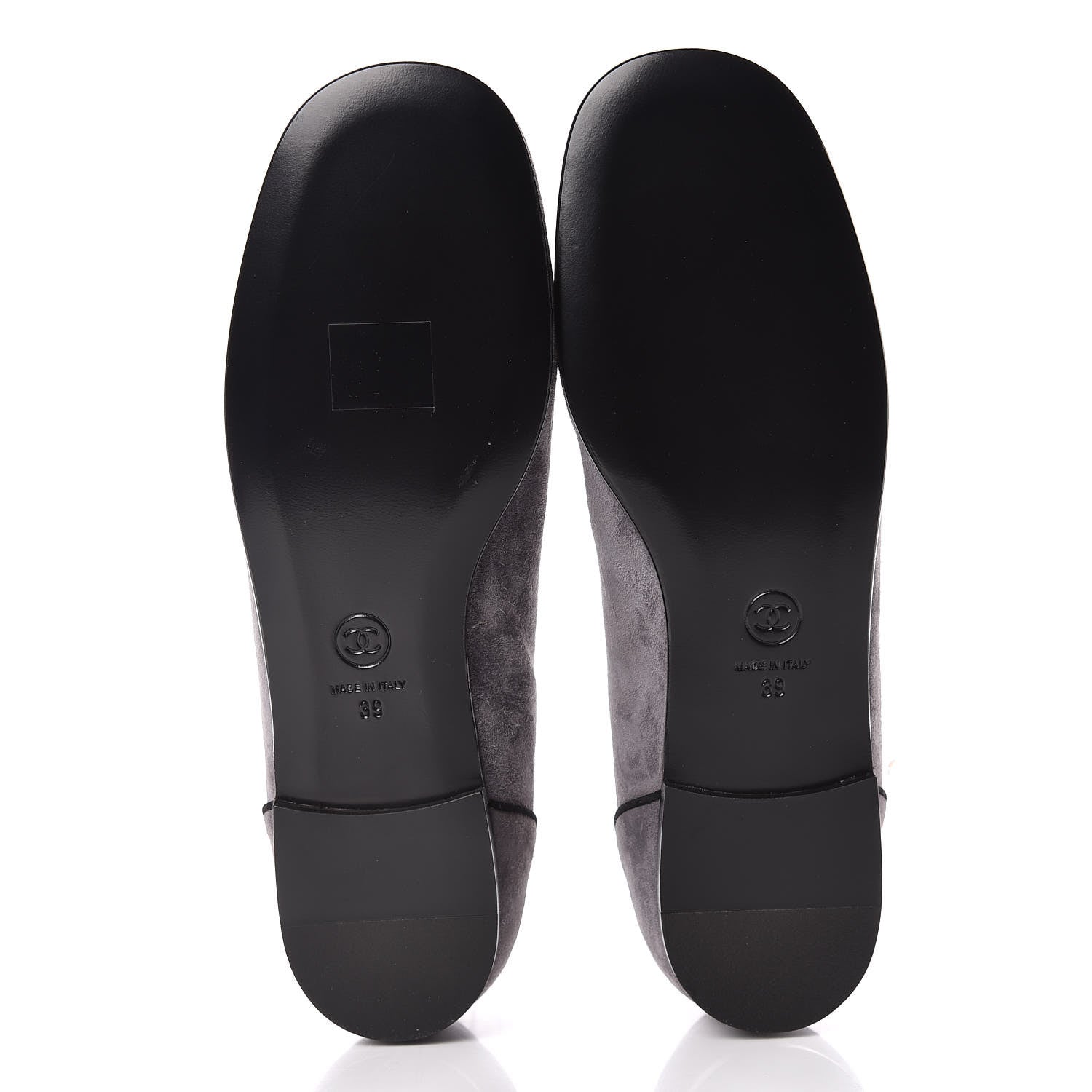 Chanel Suede Calfskin Mocassin CC Flats 39 Grey 5 of 7