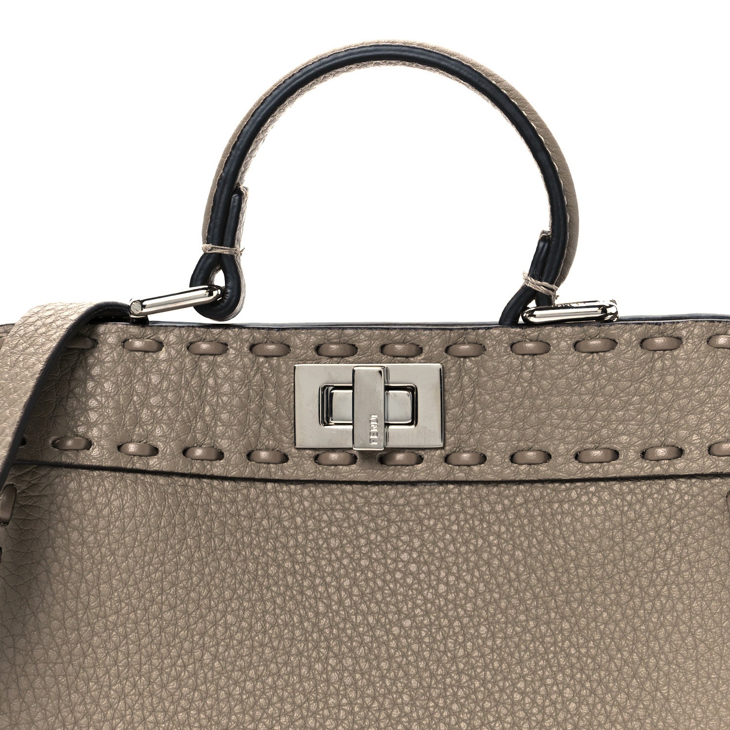 Fendi Cuoio Romano Selleria Mini Peekaboo I SEE U Iconic Satchel Fettuccia 14 of 19