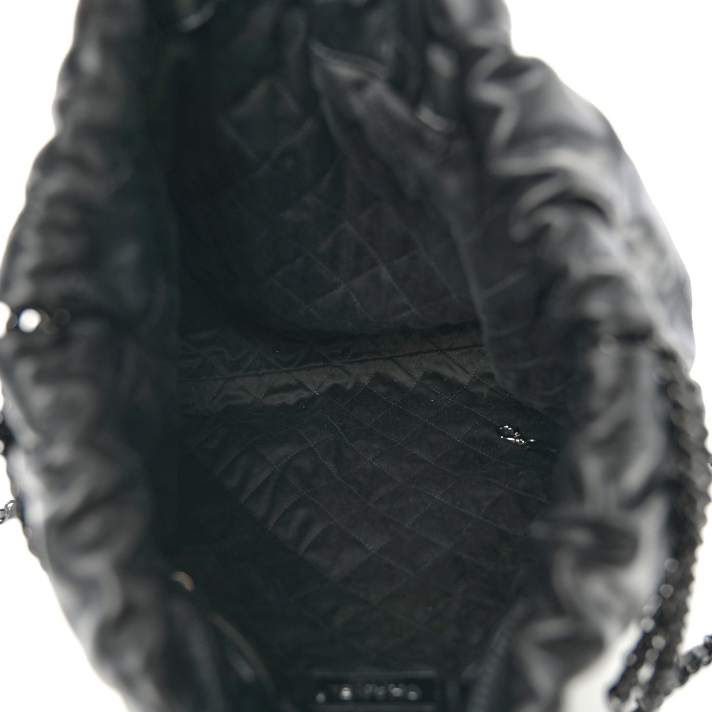 Shiny Calfskin Quilted Chanel 22 Backpack So Black