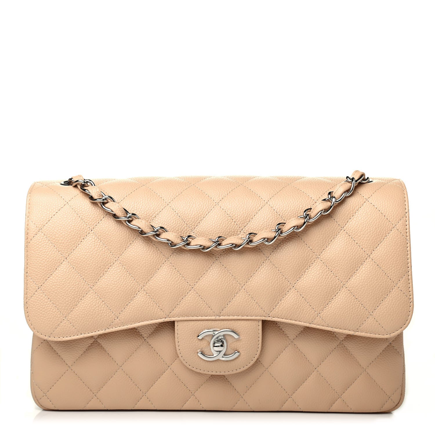 Chanel Caviar Quilted Jumbo Double Flap Beige Clair 1 of 4