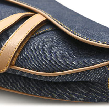 Christian Dior Denim Calfskin Saddle Bag Blue 10 of 10