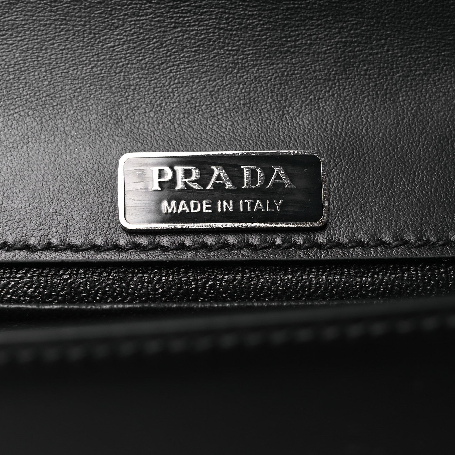 Prada Crystal City Calf Saffiano Cahier Shoulder Bag Black 6 of 11