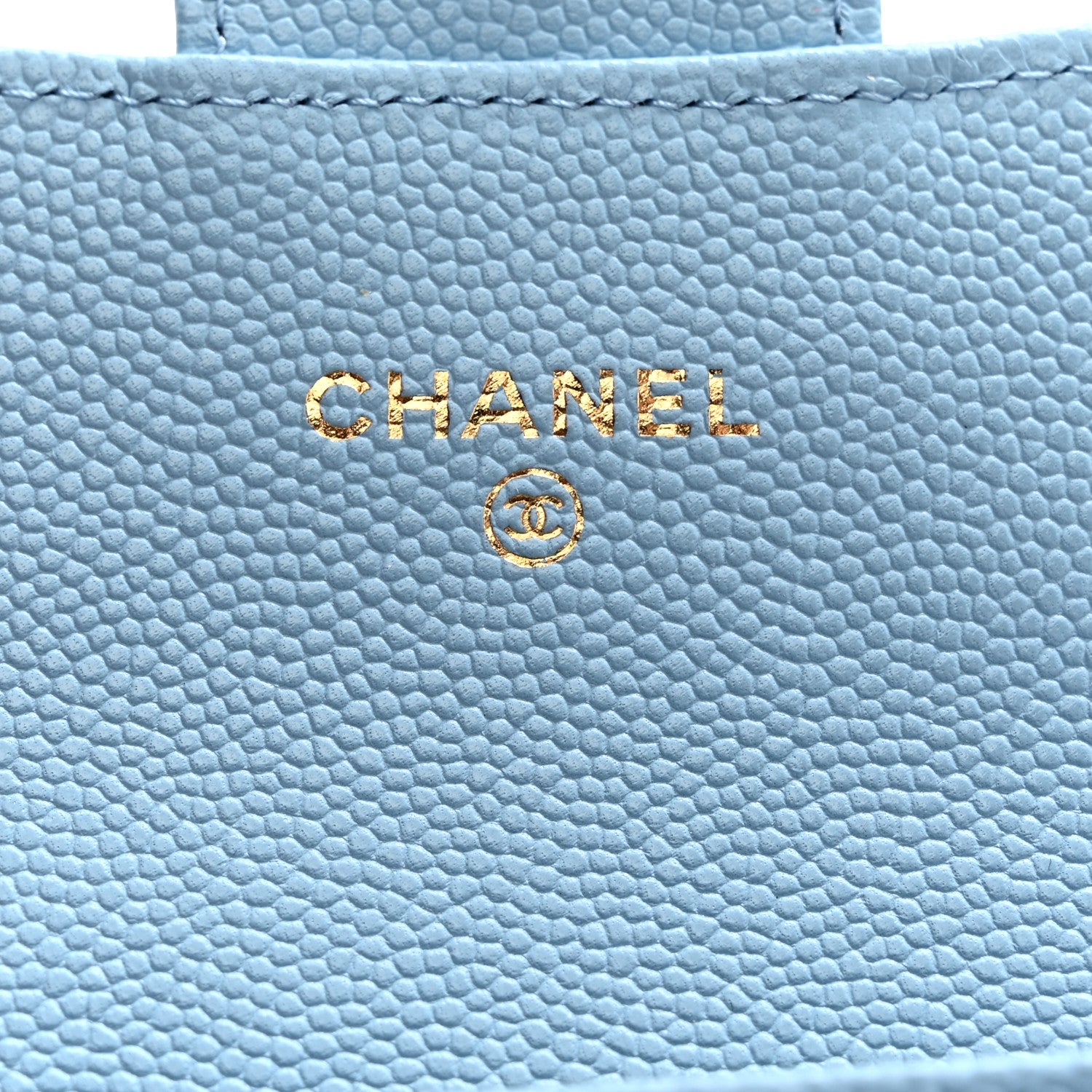 Chanel Caviar Quilted Flap Card Holder Wallet Light Blue 6 of 9