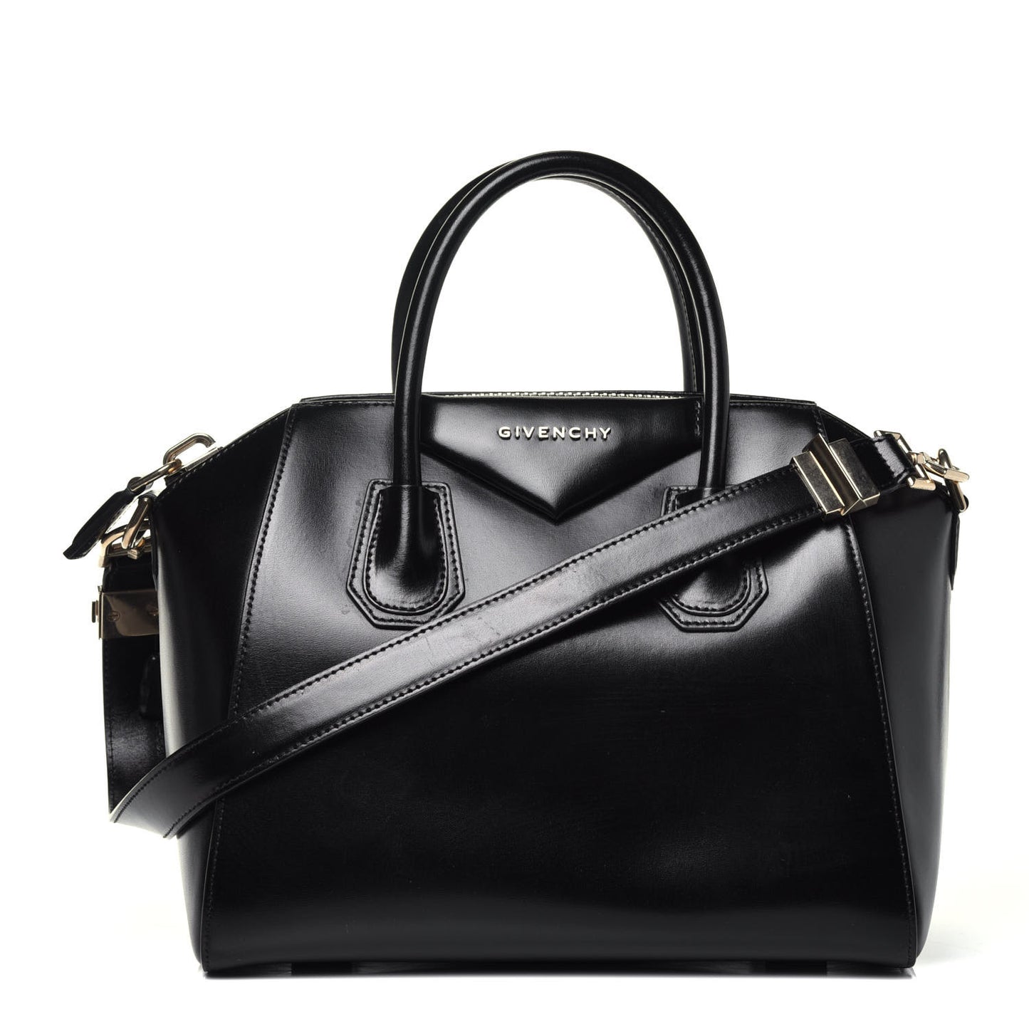 Shiny Lord Calfskin Medium Antigona Black