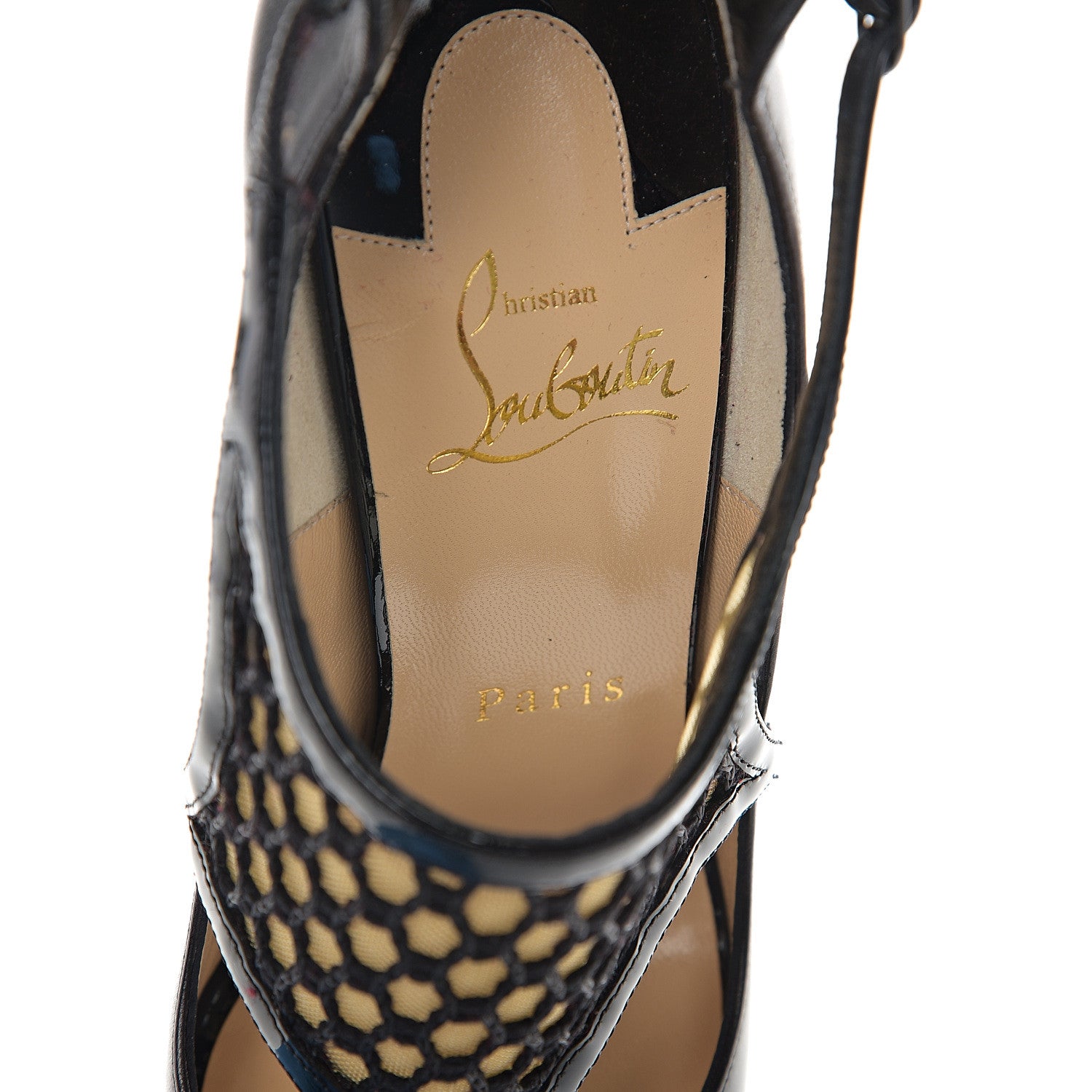 Christian Louboutin Kid Patent Mosaika 100 Pump 37 Black 7 of 8