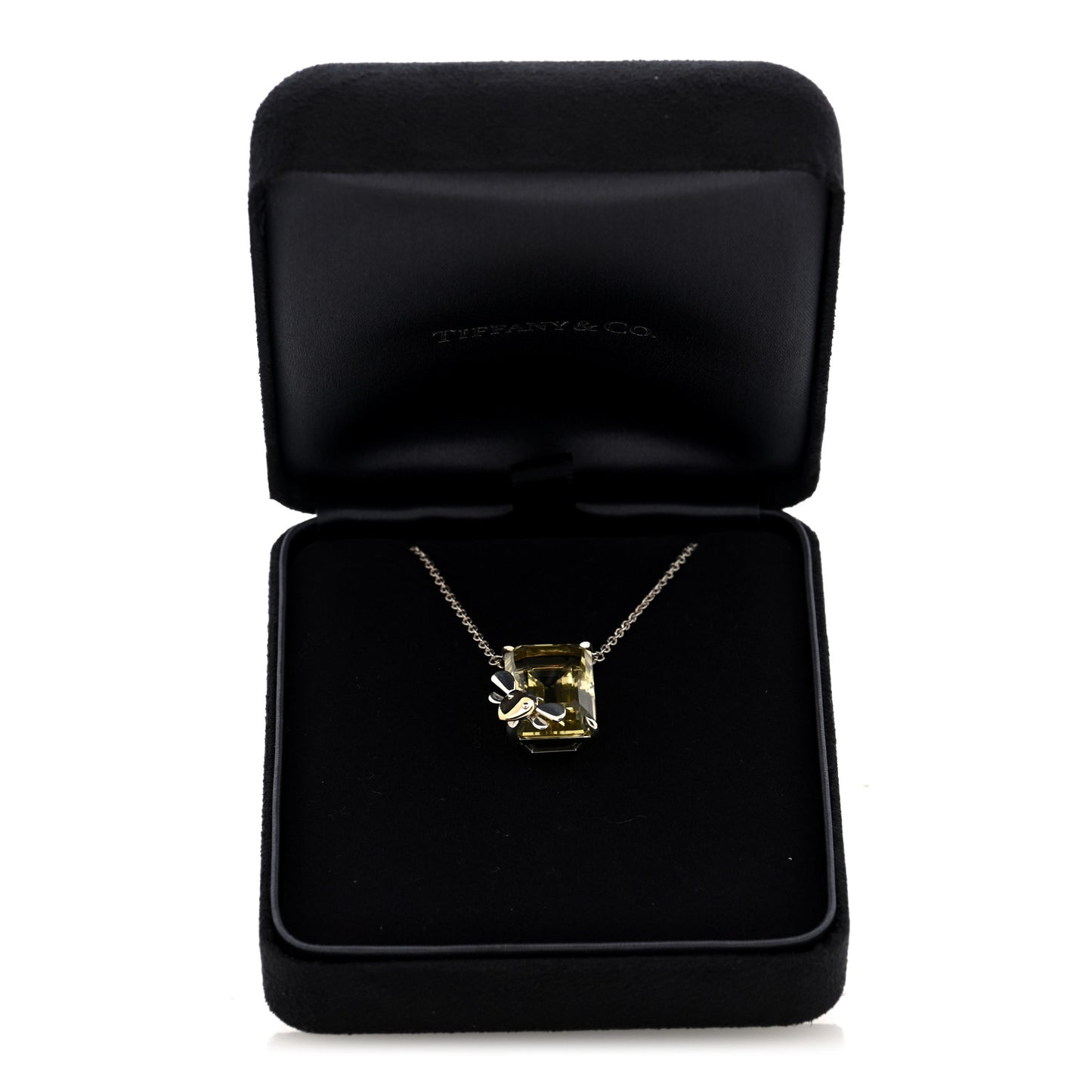 Sterling Silver 18K Rose Gold Yellow Quartz Return to Tiffany Love Bugs Ladybug Necklace