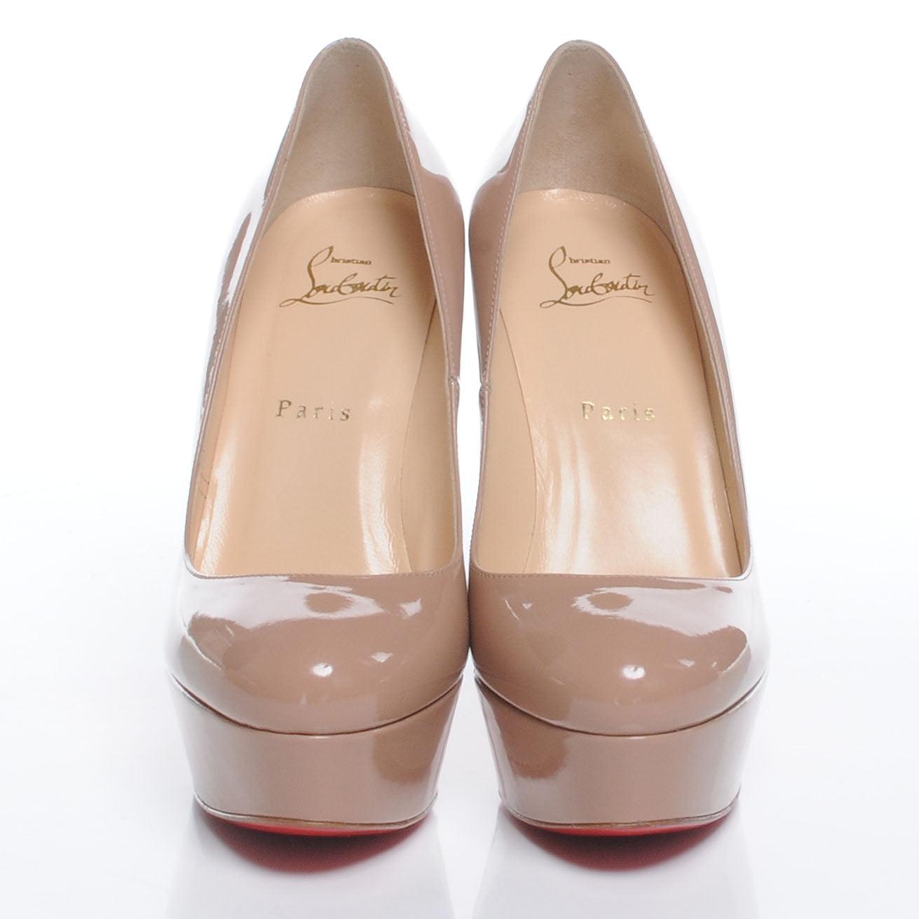 Christian Louboutin Patent Bianca 120 Pumps 37.5 Nude 2 of 6