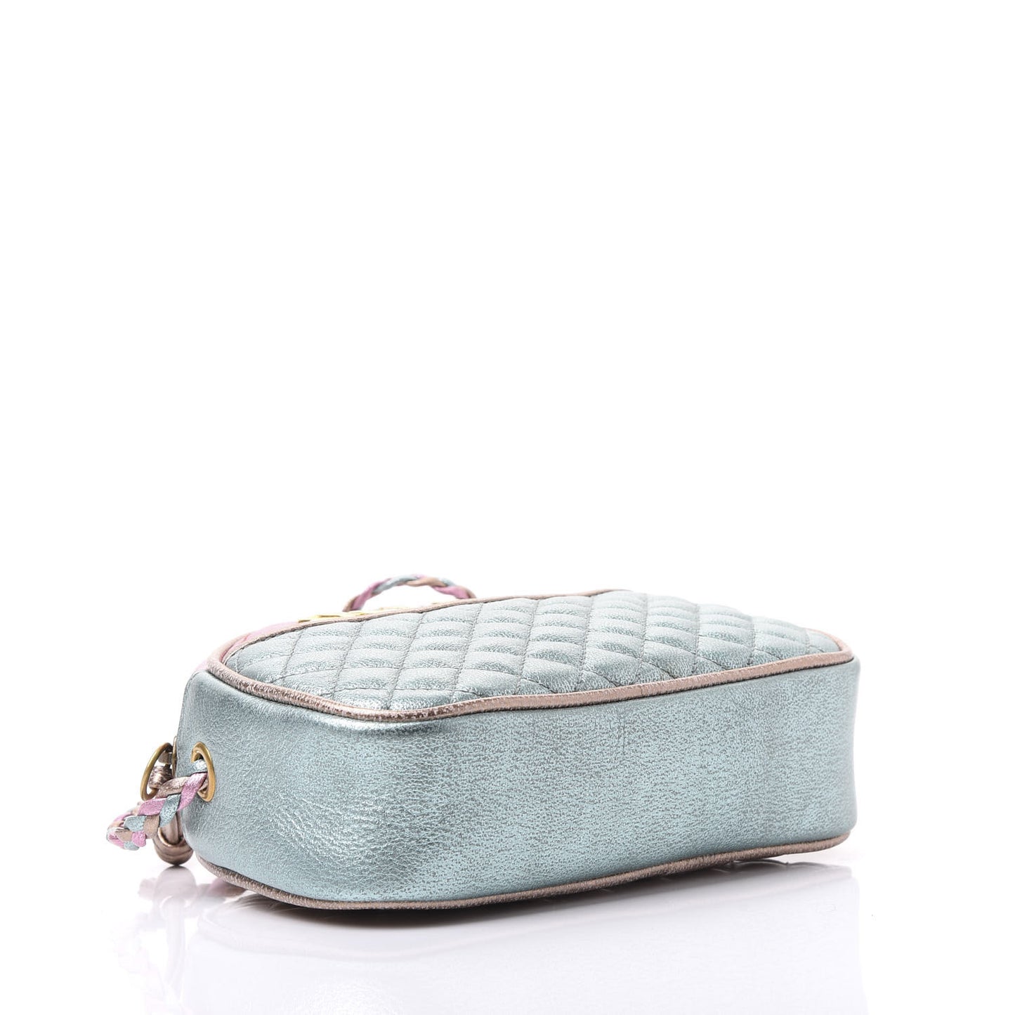 Laminated Nappa Trapuntata Mini Zumi Dome Shoulder Bag Rosa Lago Rame
