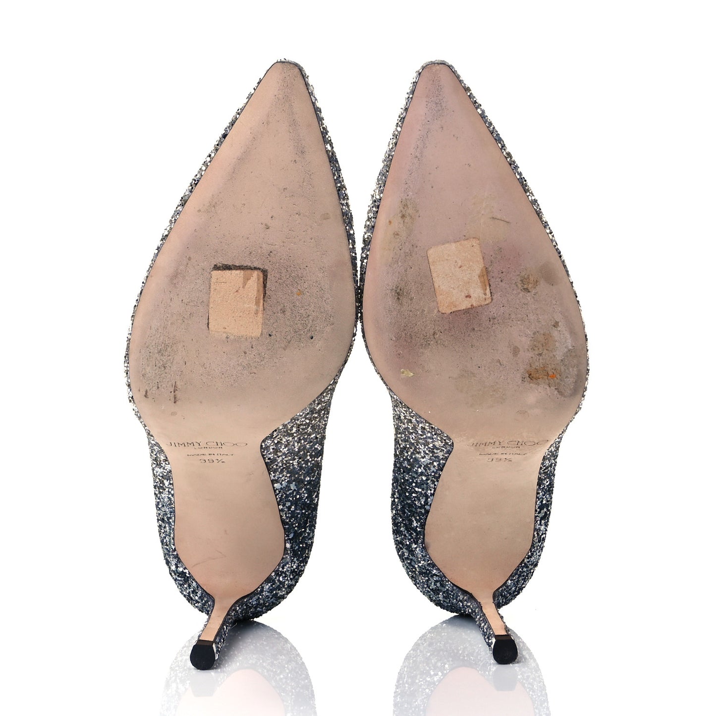 Coarse Glitter Degrade Pointy Toe Romy 100 Pumps 39.5 Silver Dusk Blue