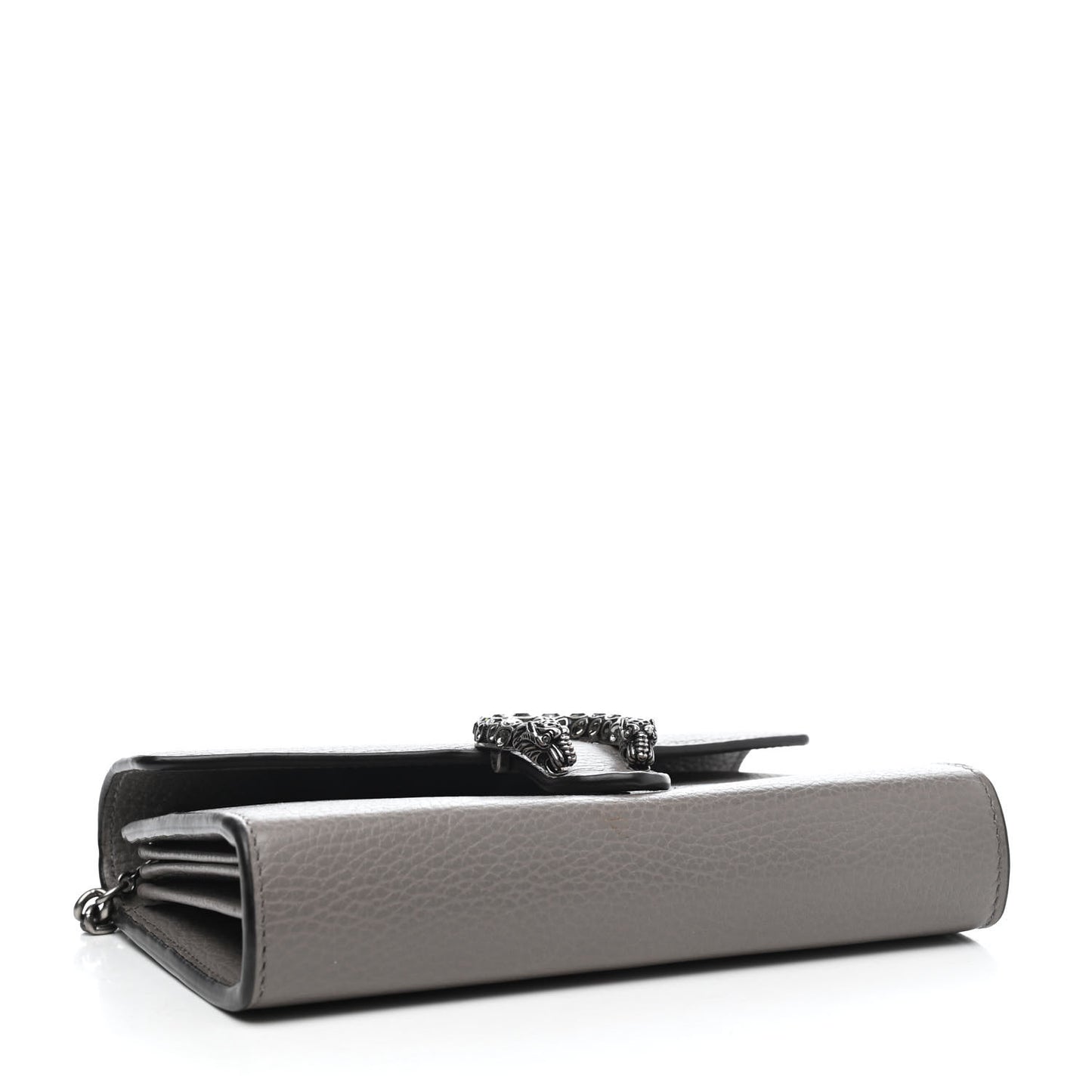 Dollar Calfskin Crystal Mini Dionysus Chain Wallet Dusty Grey Black Diamond