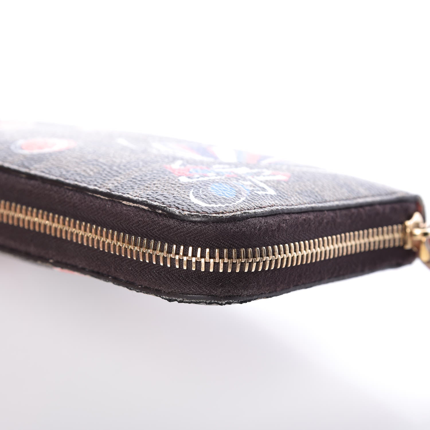 Fendi Zucca Spalmati Saint Bamboline Zip Around Wallet Tobacco 14 of 21