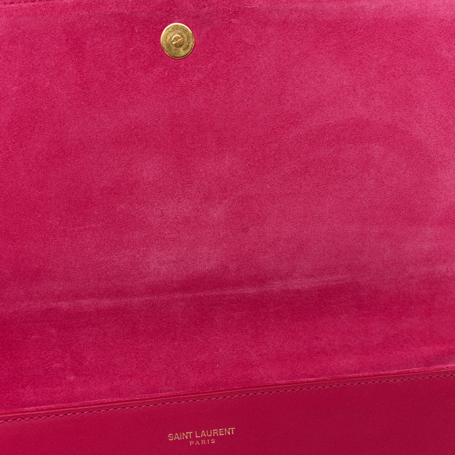 Saint Laurent Calfskin Classic Y Ligne Clutch Fuchsia 8 of 12