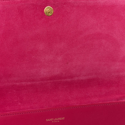 Saint Laurent Calfskin Classic Y Ligne Clutch Fuchsia 8 of 12