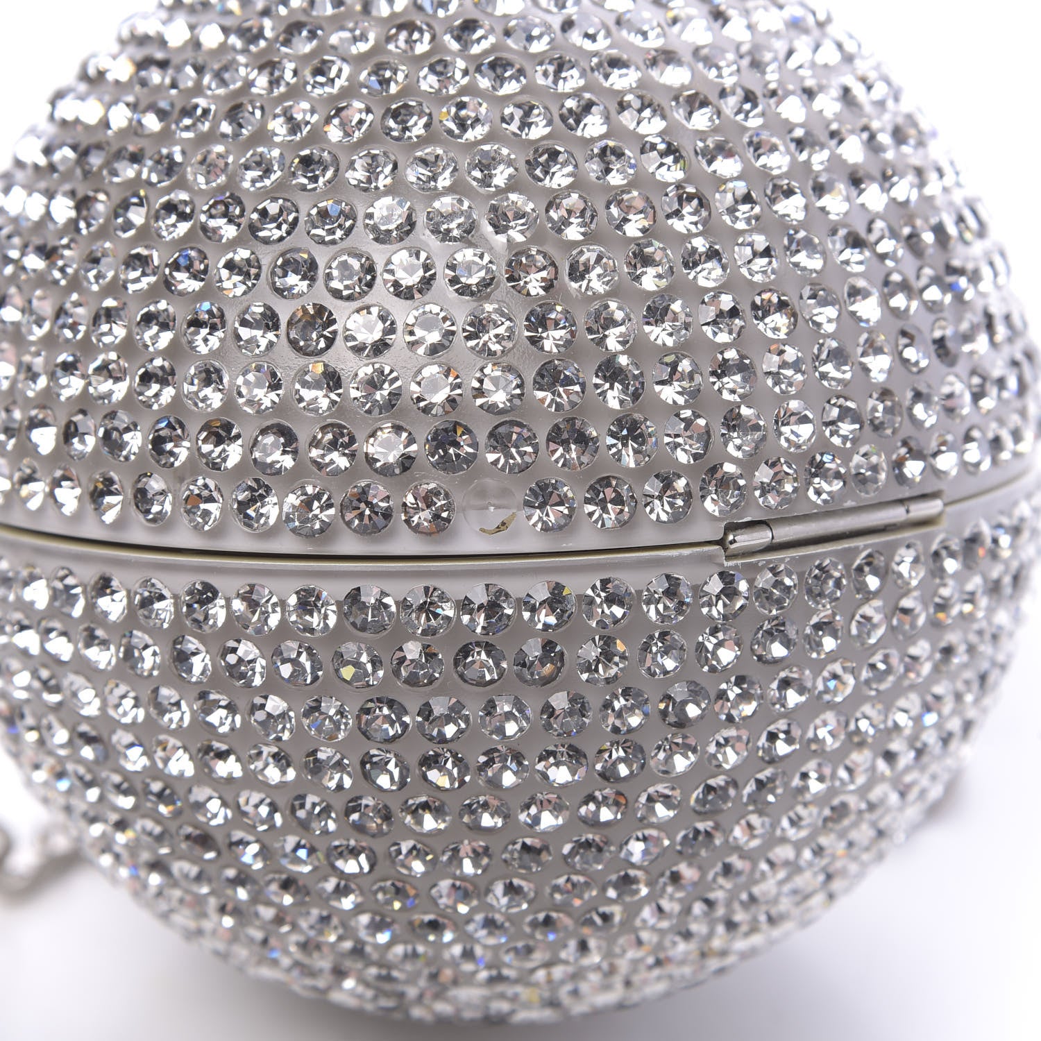 Chanel Plexiglass Strass CC Round Minaudiere Clutch Silver 10 of 16