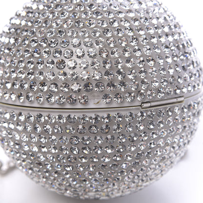 Chanel Plexiglass Strass CC Round Minaudiere Clutch Silver 10 of 16
