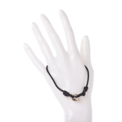 Cartier 18K Pink Yellow White Gold Trinity Adjustable Cord Bracelet Black 2 of 6