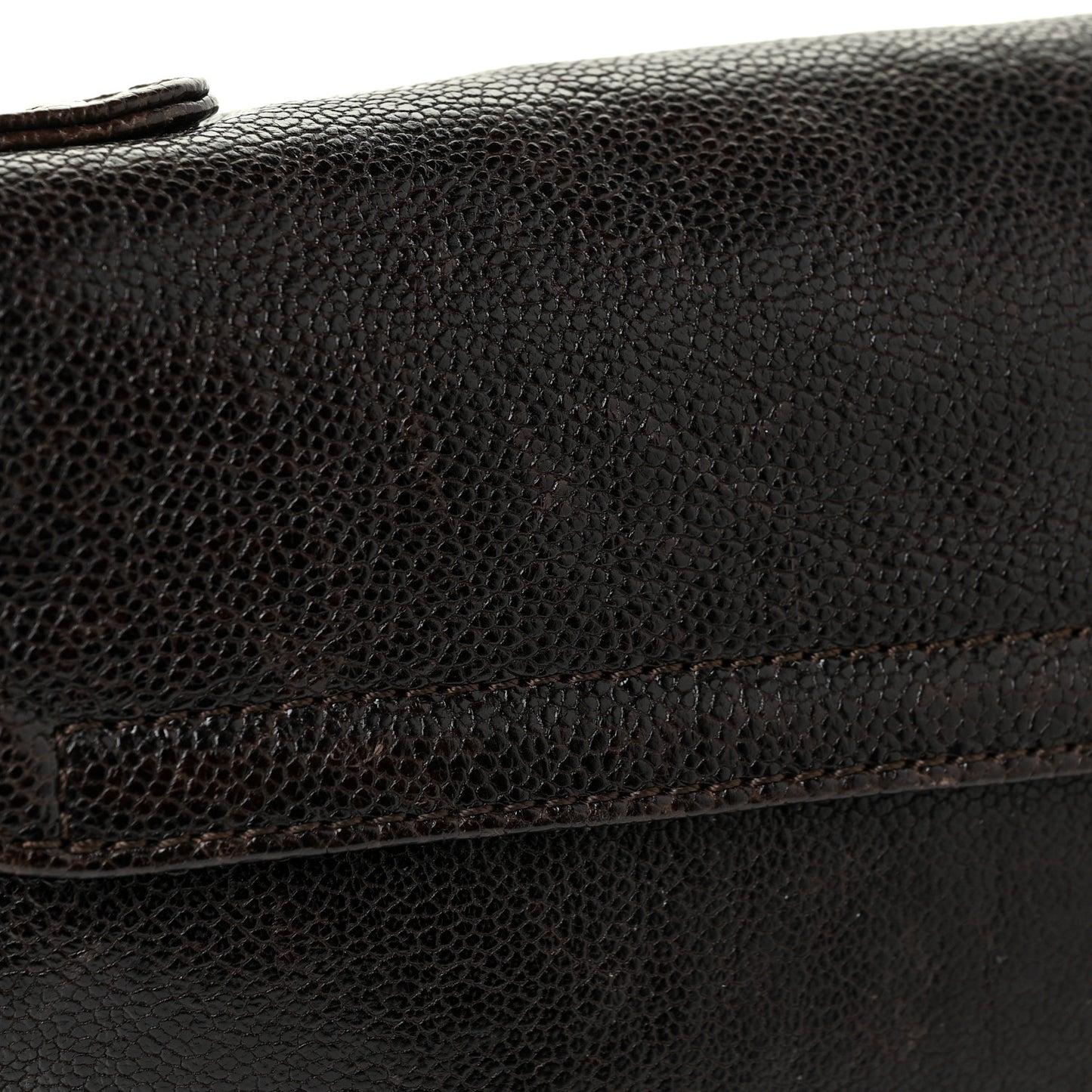 Glazed Caviar Small Pocket In The City Shoulder Bag Brown