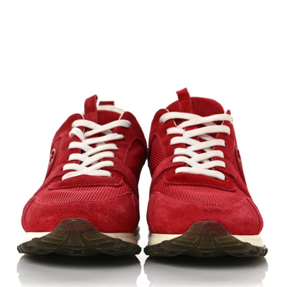 Louis Vuitton Suede Calfskin Run Away Sneakers 37.5 Rouge 2 of 9