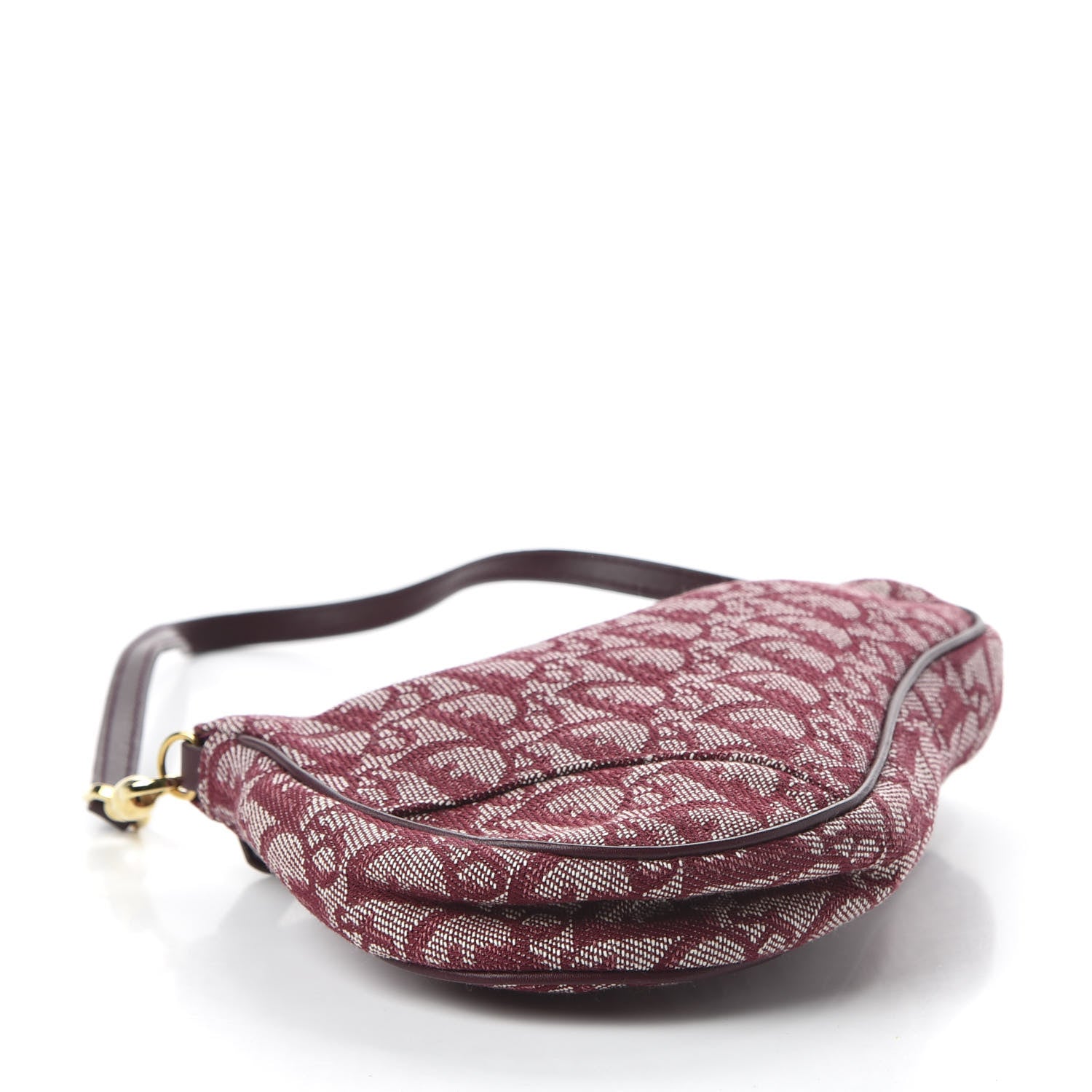 Christian Dior Monogram Mini Saddle Pochette Burgundy 4 of 10