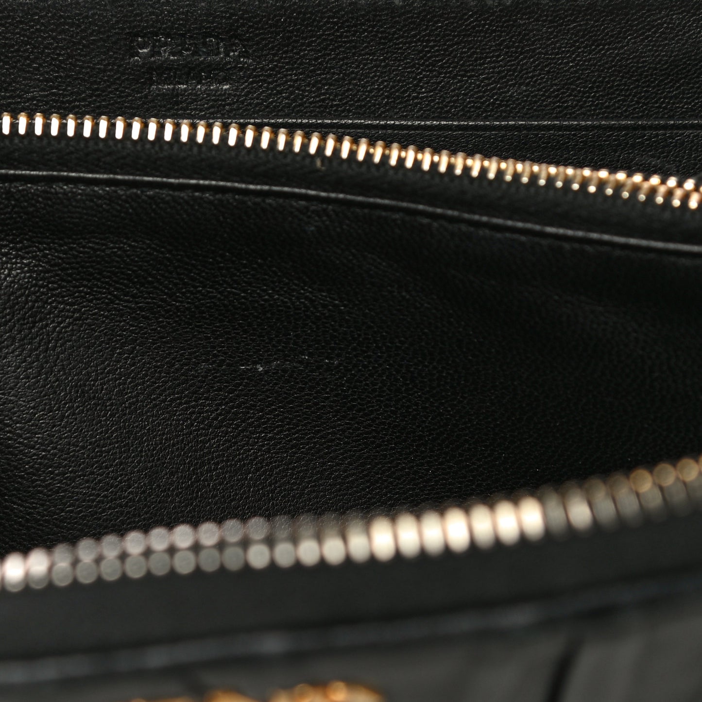 Nappa Gaufre Zip Around Wallet Black