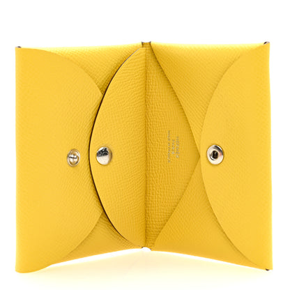 Hermes Epsom Calvi Duo Card Case Jaune De Naples 5 of 7