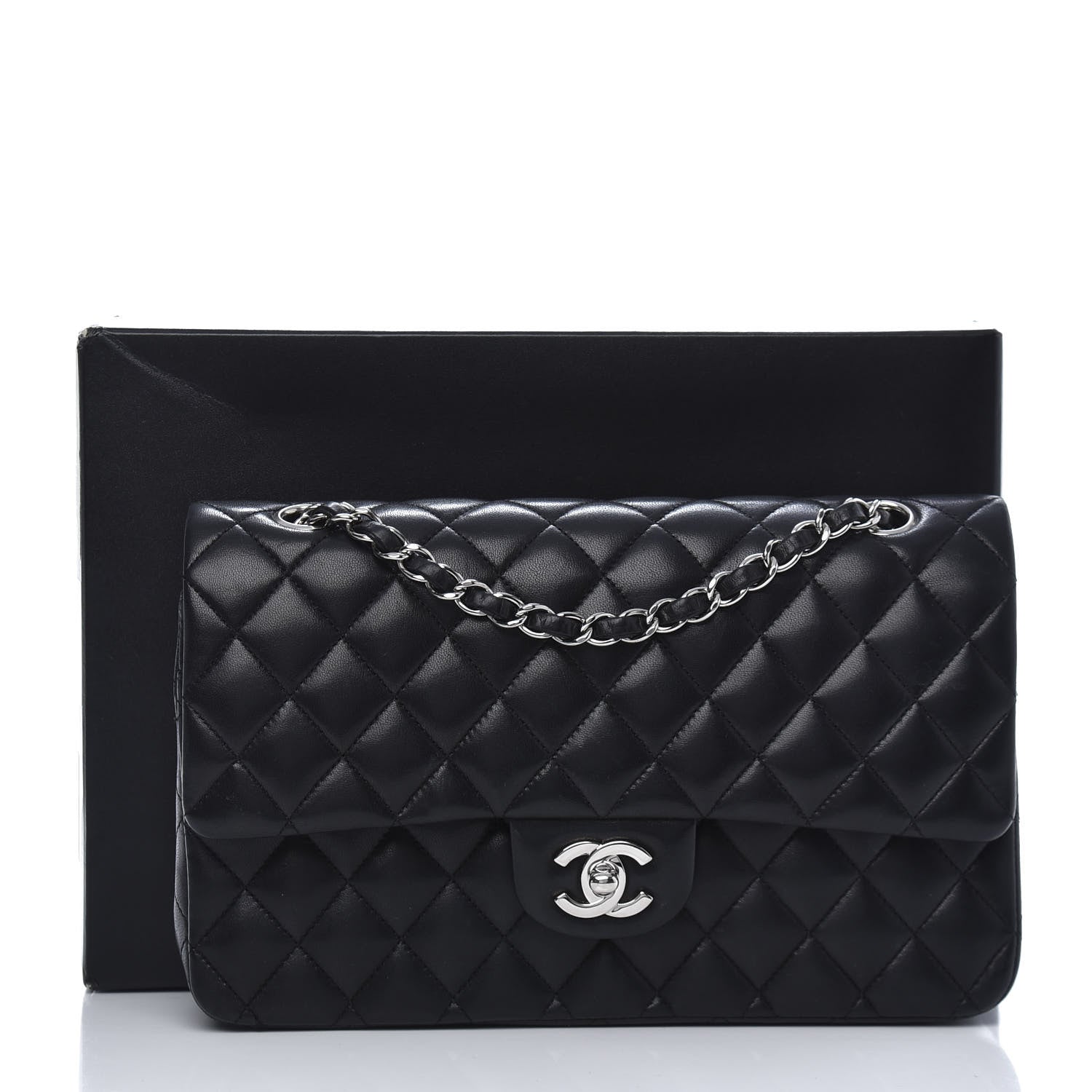 Chanel Lambskin Quilted Medium Double Flap Black 21 of 21