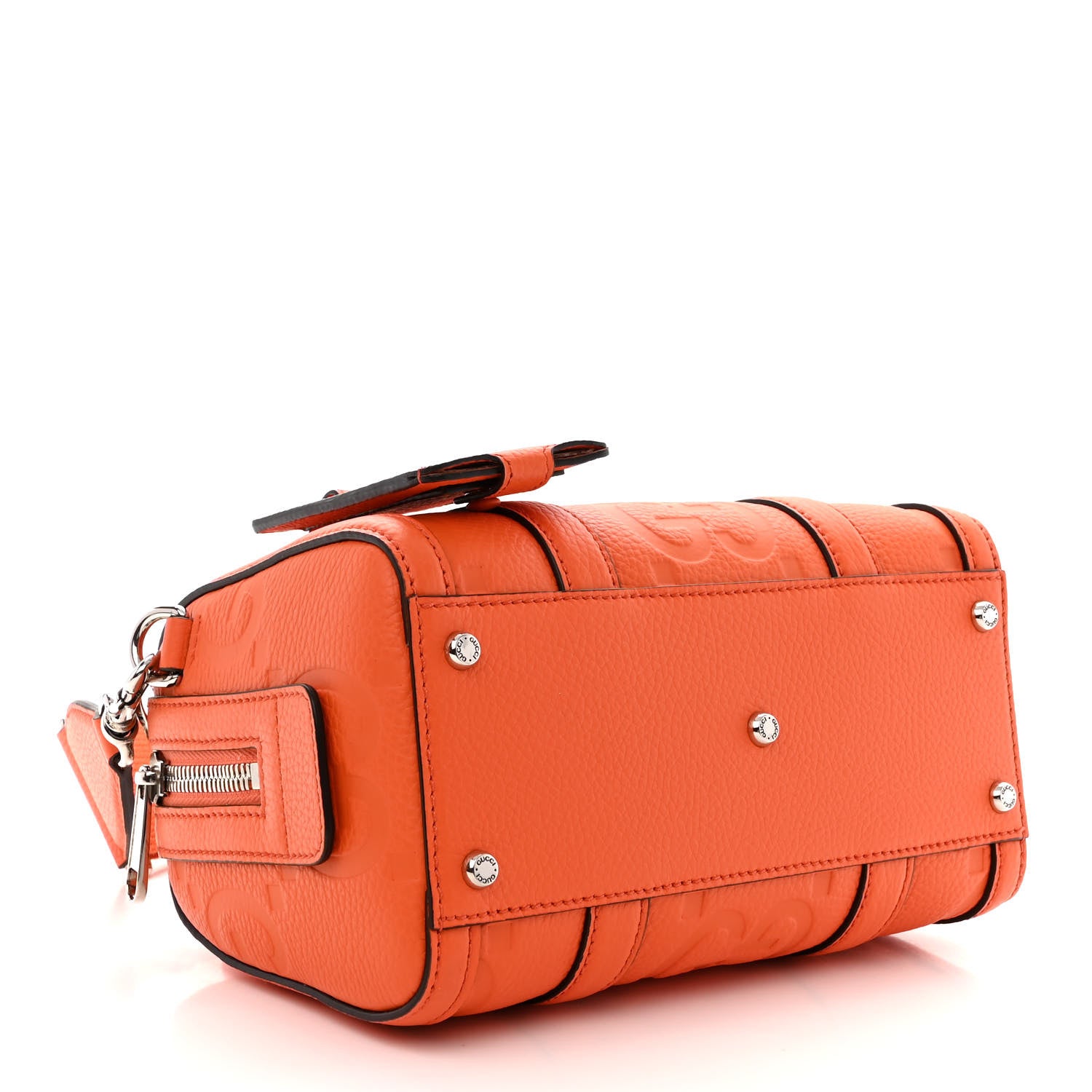 Gucci Piuma Calfskin Jumbo GG Embossed Mini Duffle Bag Good Orange 4 of 10