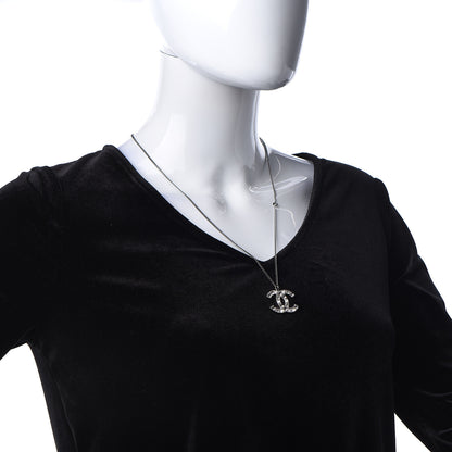 Chanel Baguette Crystal CC Necklace Silver 2 of 5