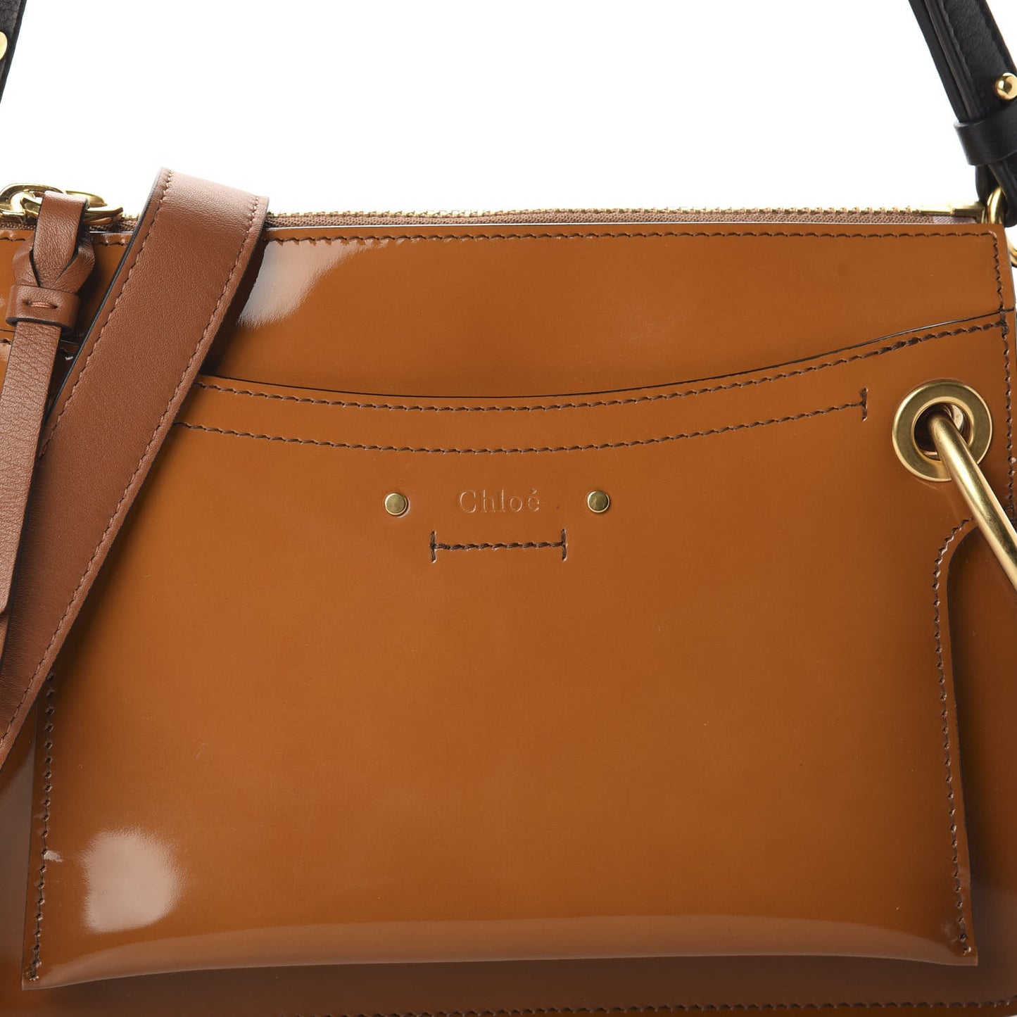 Patent Small Roy Bag Caramel