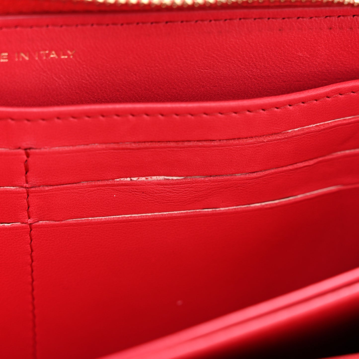 Lambskin Quilted Large Gusset Zip Around Wallet Dark Pink