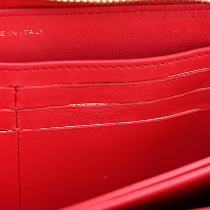 Chanel Lambskin Quilted Large Gusset Zip Around Wallet Dark Pink 9 of 14