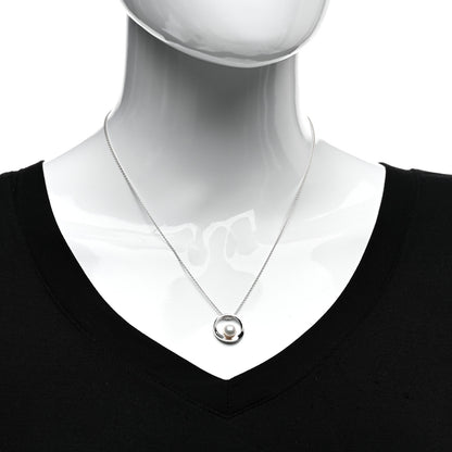 Mikimoto 18K White Gold Akoya Pearl 7mm Circle Pendant Necklace 2 of 4