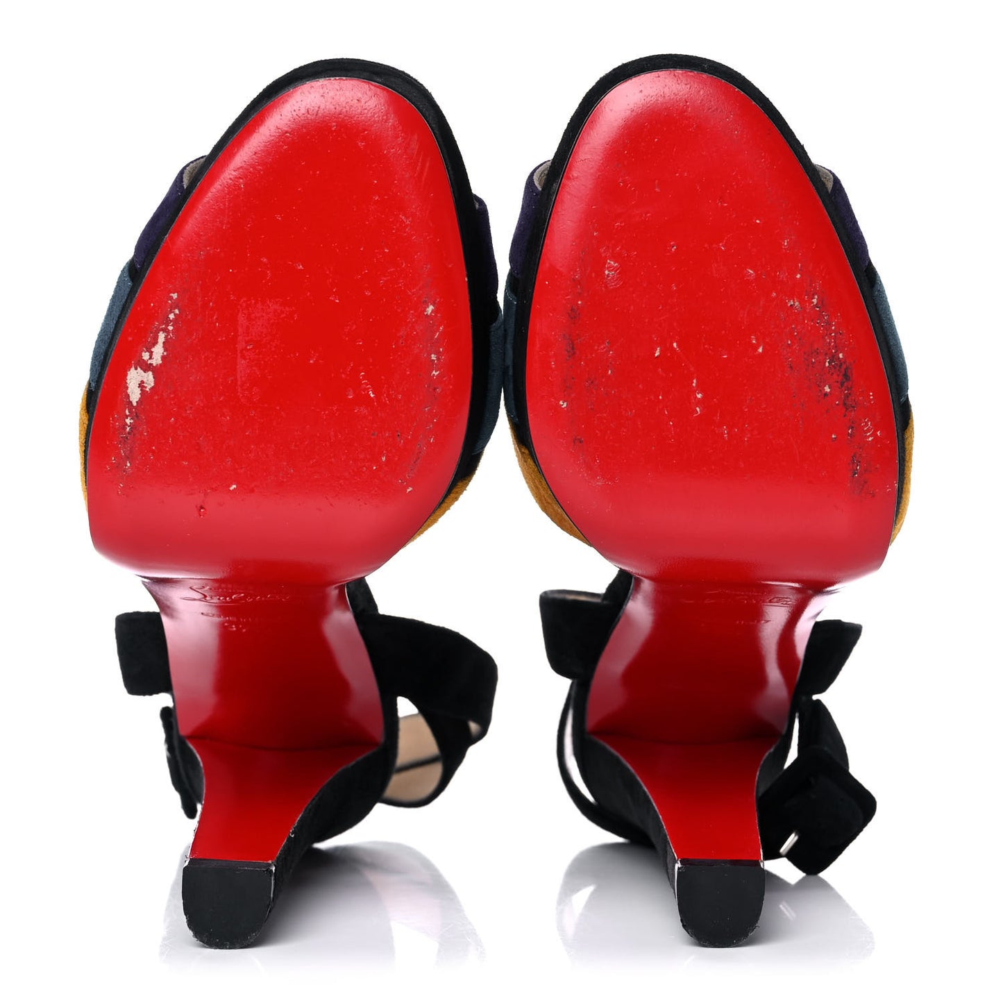 Suede Platform Sandals 37.5 Black Multicolor
