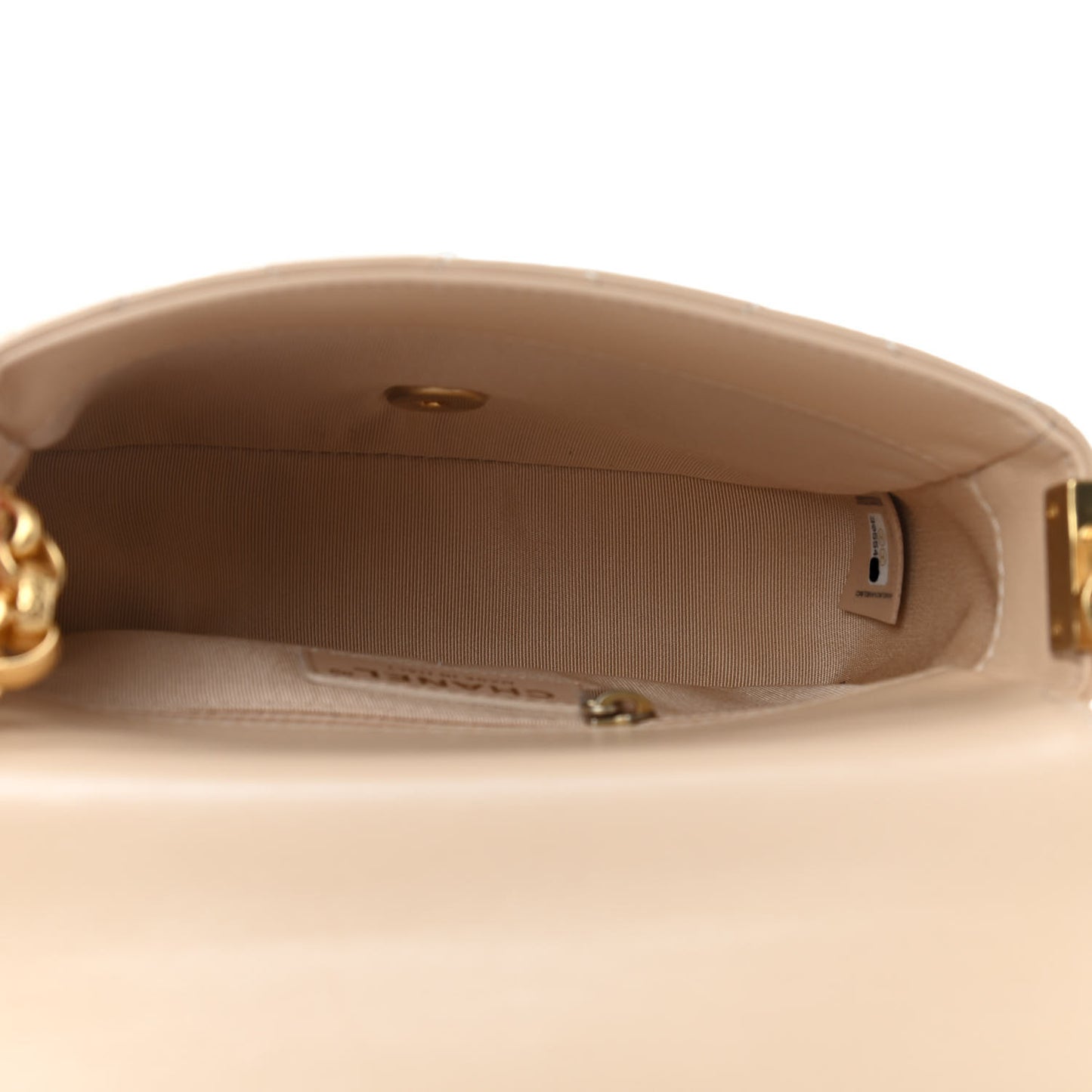 Lambskin Quilted Small CC Coin Flap Bag Beige