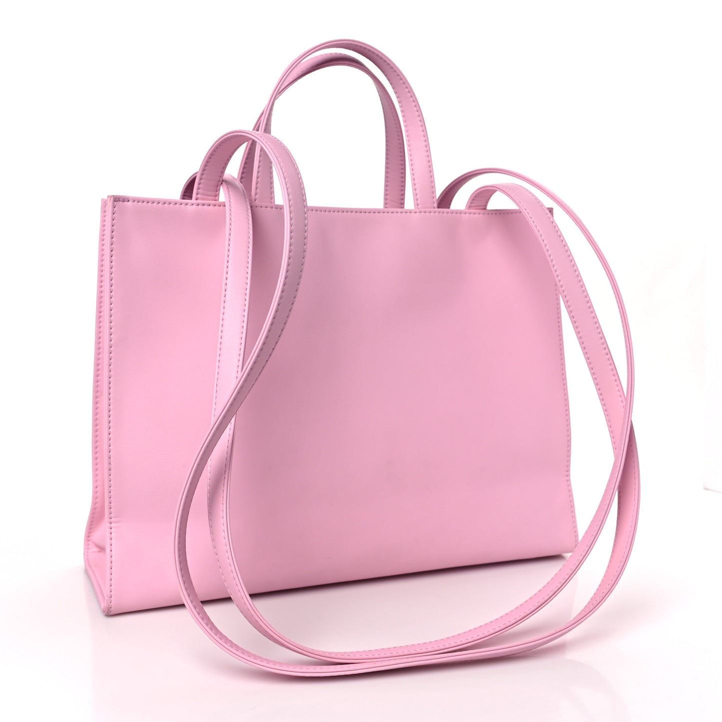 Vegan Leather Medium Shopping Bag Bubblegum