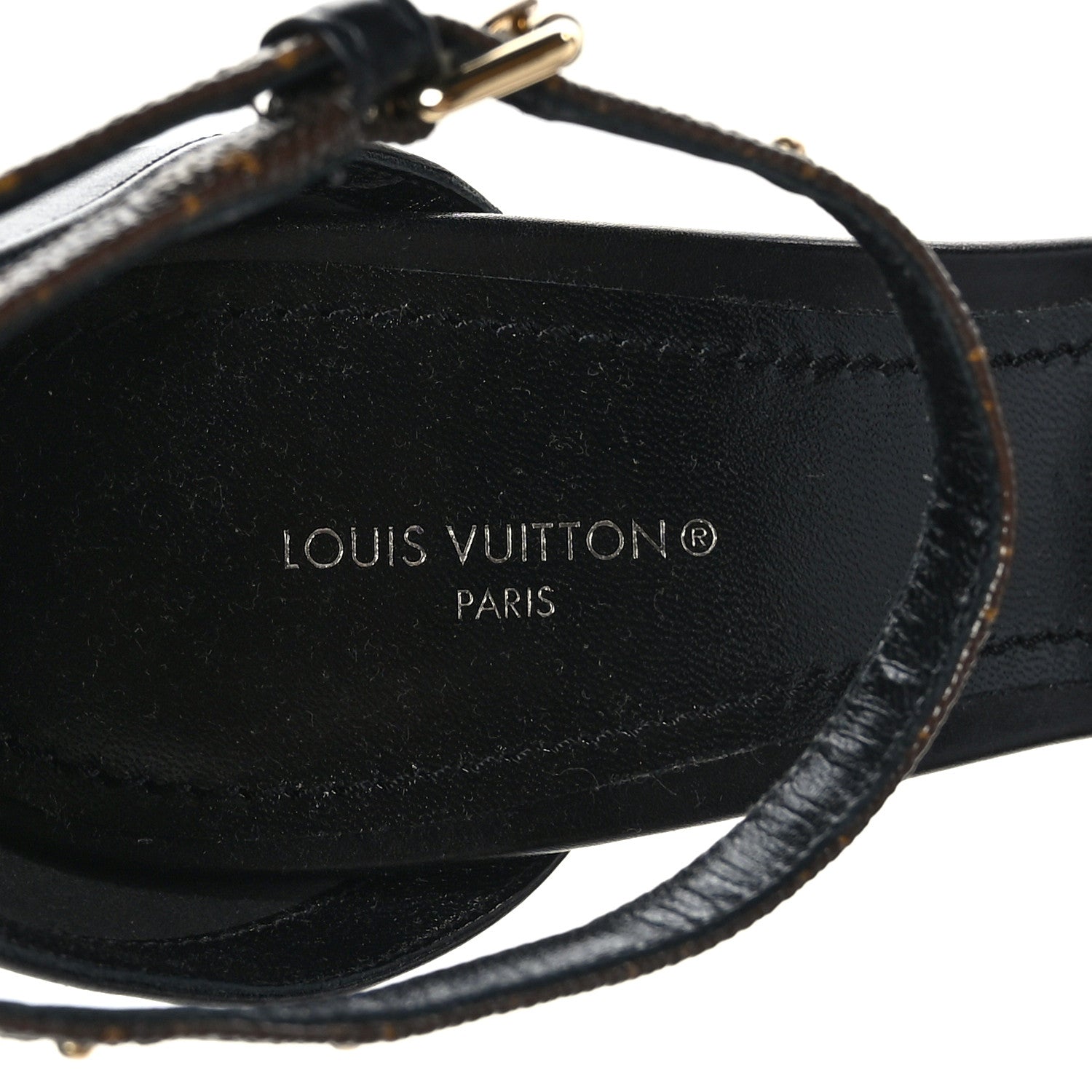 Louis Vuitton Patent Monogram Afterglow Platform Sandals 41 Black 6 of 7