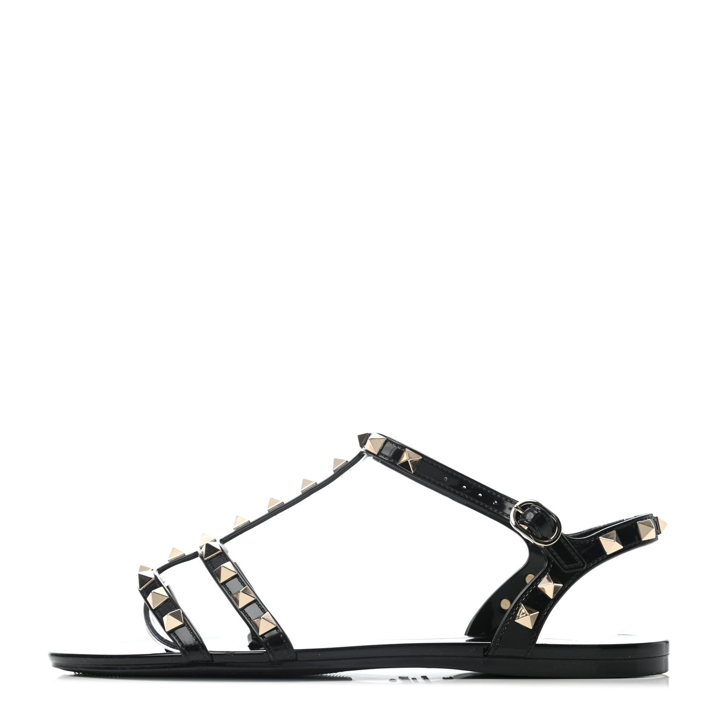 PVC Jelly Rockstud Caged Sandals 38 Black
