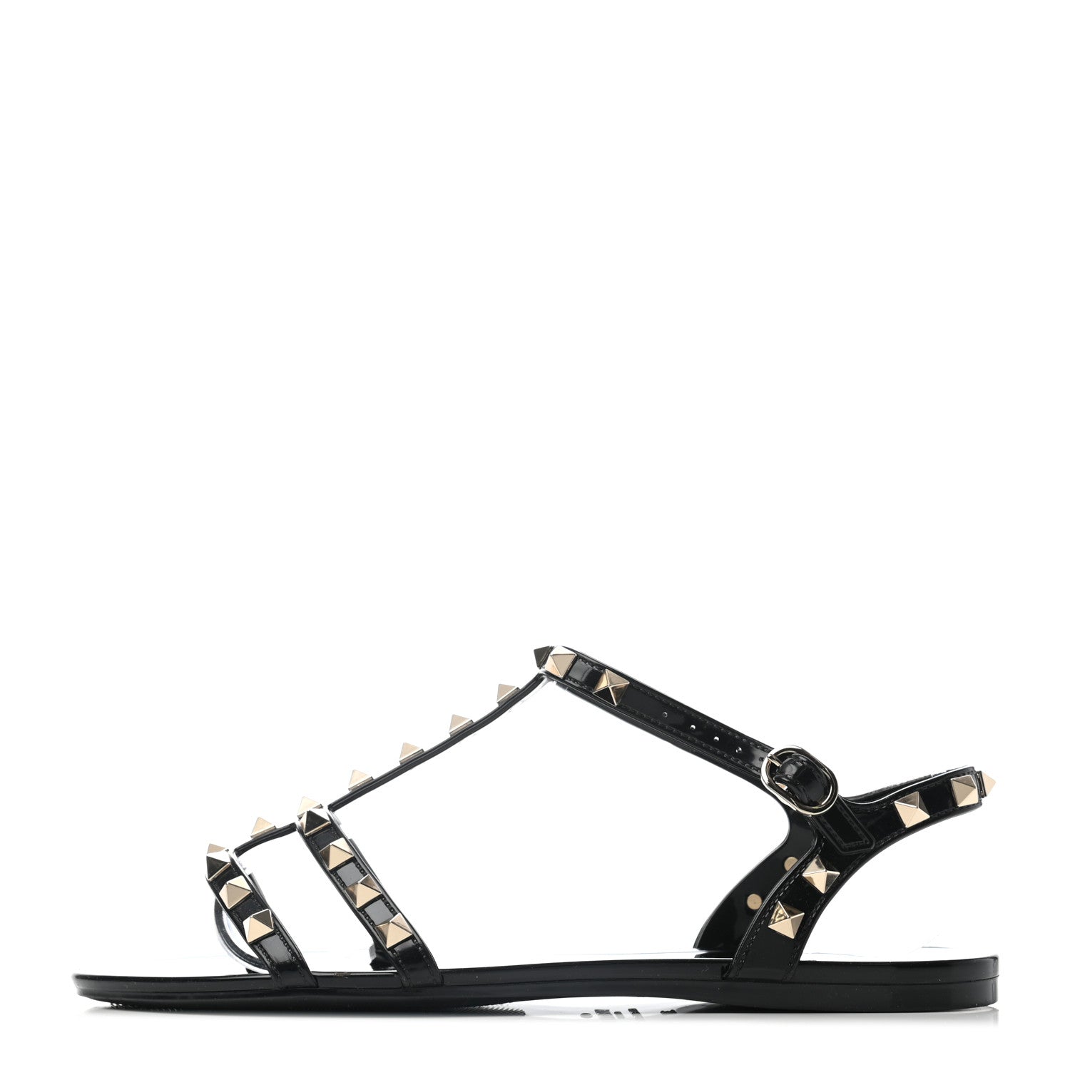 Valentino Garavani PVC Jelly Rockstud Caged Sandals 38 Black 1 of 6