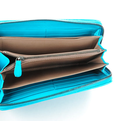 Bottega Veneta Nappa Intrecciato Zip Around Wallet Turquoise 6 of 9