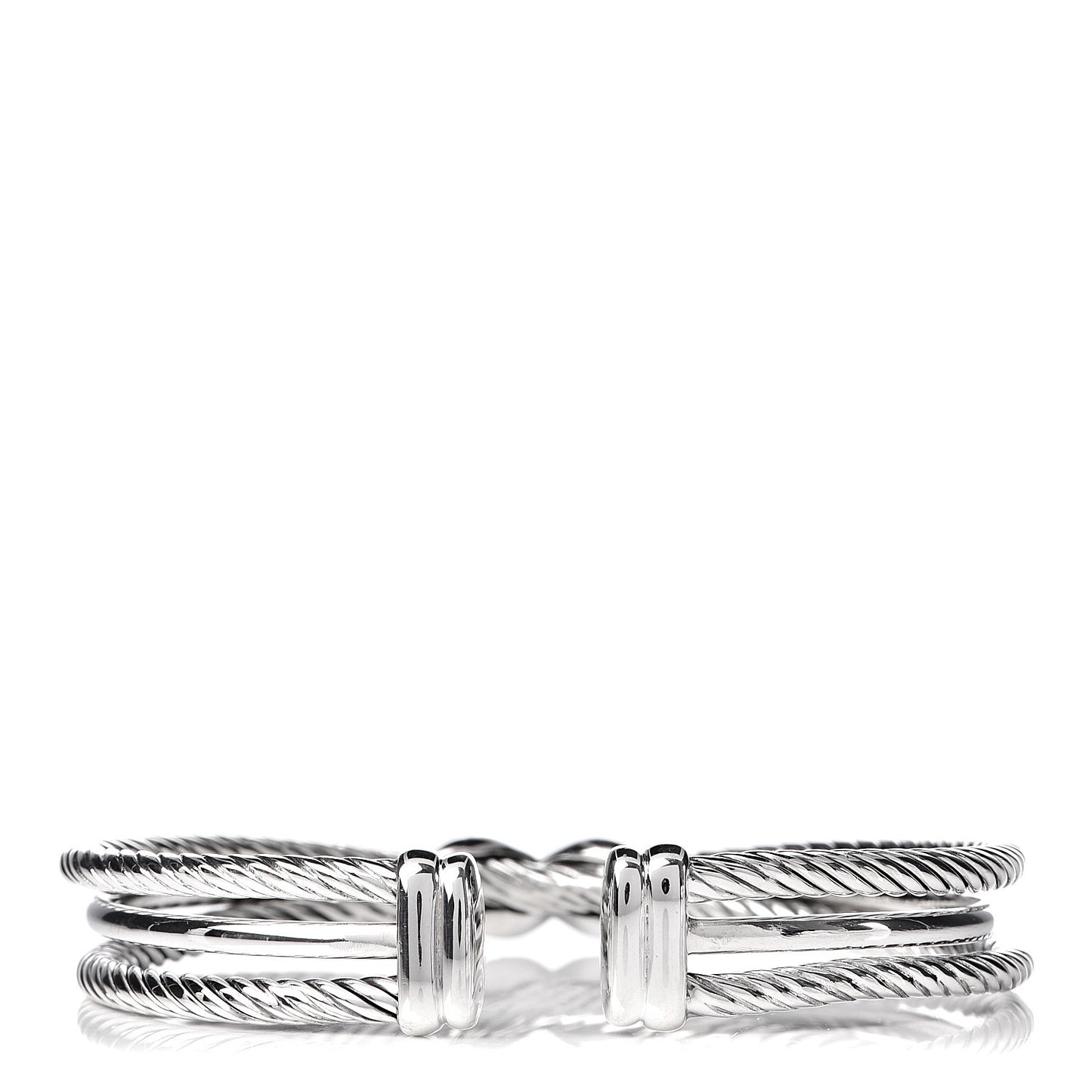 Sterling Silver Diamond 7mm Crossover X Bracelet