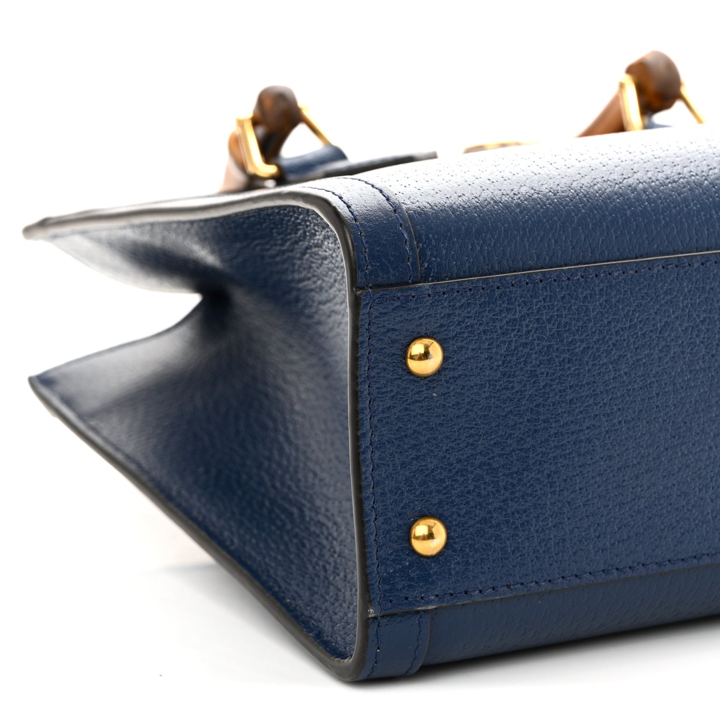 Textured Dollar Calfskin Web Small Diana Tote Bag Royal Crop