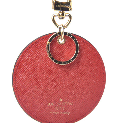Louis Vuitton Calfskin Monogram Check Bag Charm Key Holder Red 5 of 7