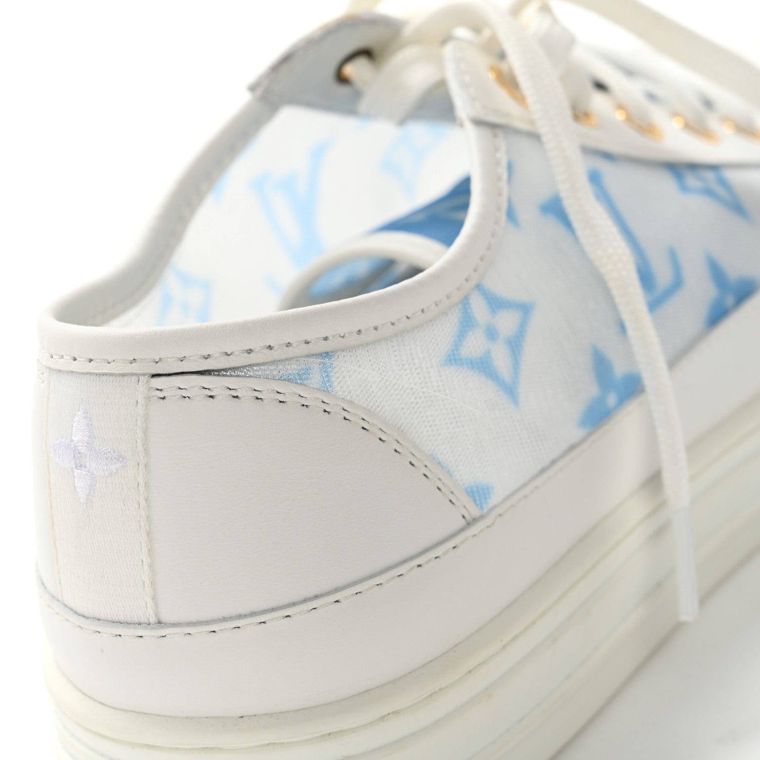 Louis Vuitton Technical Fabric Calfskin Monogram Stellar Sneakers 36 Blue 8 of 10