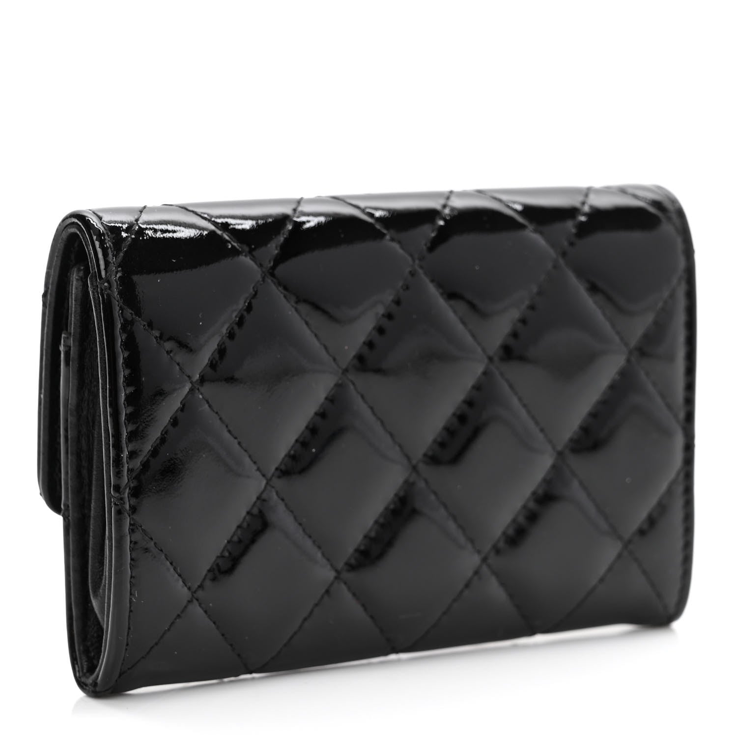 Chanel Patent Quilted Flap Card Holder So Black 3 of 10