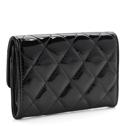 Chanel Patent Quilted Flap Card Holder So Black 3 of 10